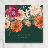 Herbstwasserfarbene Hochzeit im Herbst Geschenkanhänger (Rückseite)