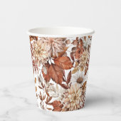 Herbstwasserfarbenhochzeit Pappbecher (Rückseite)