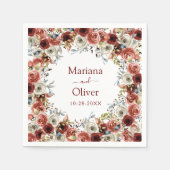 Herbstwasserfarbenhochzeit Serviette (Vorderseite)