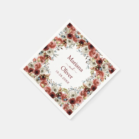 Herbstwasserfarbenhochzeit Serviette (Ecke)