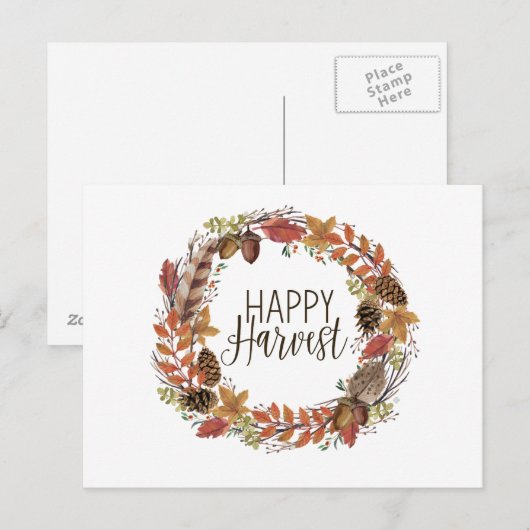 Herbstwasserkranz Postkarte (Vorne/Hinten)