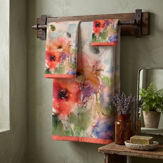 Herbstwassermohn Badehandtuch Set