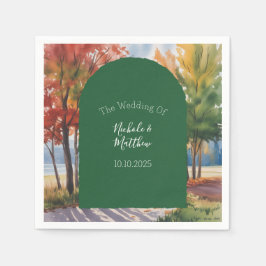 Herbstwechsel der Hochzeit der Blätter Serviette