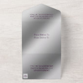 HerbstWedding Sparkle Leaf Lila Silber All In One Einladung (Außenbereich)