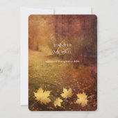 Herbstweg Ahorn Blätter rustikale Hochzeit Einladung (Rückseite)