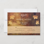 Herbstweg Ahorn Blätter rustikale Hochzeit Rsvp (Vorderseite)