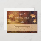 Herbstweg Ahorn Blätter rustikale Hochzeit Rsvp (Vorne/Hinten)