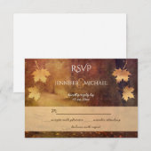Herbstweg Ahorn Blätter rustikale Hochzeit Rsvp Karte (Vorne/Hinten)
