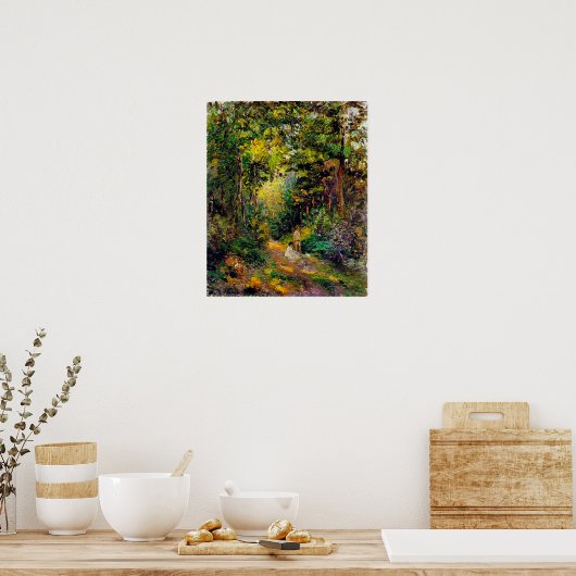 Herbstweg durch den Wald, Camille Pissarro Poster (Küche)