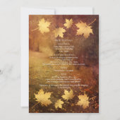 Herbstweg fallender Ahorn Blätter Hochzeitsdetails (Vorderseite)