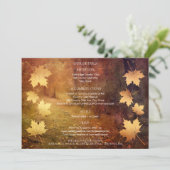 Herbstweg fallender Ahorn Blätter Hochzeitsdetails (Stehend Vorderseite)