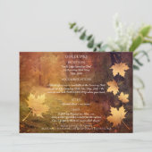 Herbstweg fallender Ahorn Blätter Hochzeitsdetails (Stehend Vorderseite)