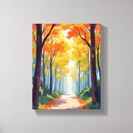 Herbstweg fallender Foliage Leinwanddruck (Vorderseite)