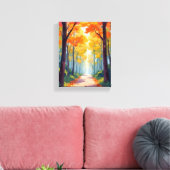 Herbstweg fallender Foliage Leinwanddruck (Insitu (Wohnzimmer))