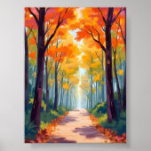 Herbstweg fallender Foliage Poster (Vorne)