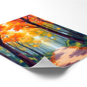 Herbstweg fallender Foliage Poster (Ecke)