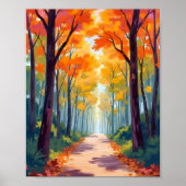 Herbstweg fallender Foliage Poster (Vorne)