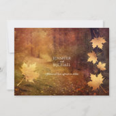 Herbstweg fällt Ahorn Blätter rustikale Hochzeit Einladung (Rückseite)