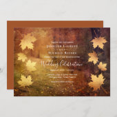 Herbstweg fällt Ahorn Blätter rustikale Hochzeit Einladung (Vorne/Hinten)