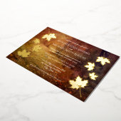 Herbstweg fällt Ahorn Blätter rustikale Hochzeit Folieneinladung (Gedreht)