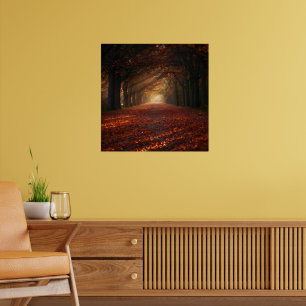 Herbstweg – Friedlicher Baumtunnel-Kunstdruck Poster