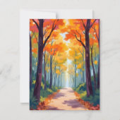 Herbstweg Herbstlaubmalerei Feiertagskarte (Vorderseite)