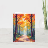 Herbstweg Herbstlaubmalerei Karte (Rückseite)