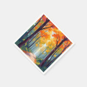 Herbstweg Herbstlaubmalerei Serviette (Ecke)