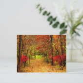 Herbstweg im Erntedank Forest Postkarte (Stehend Vorderseite)