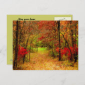 Herbstweg im Erntedank Forest Postkarte (Vorne/Hinten)