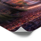 Herbstweg im Vermont-Wald Poster (Ecke)