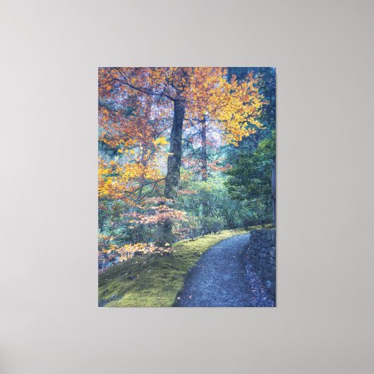Herbstweg im Wald Leinwanddruck (Vorderseite)