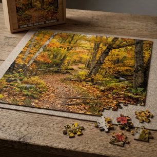 Herbstweg im Wald Puzzle