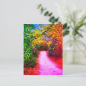 Herbstweg Regenbogen Postkarte (Stehend Vorderseite)