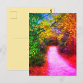 Herbstweg Regenbogen Postkarte (Vorne/Hinten)