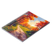 Herbstweg | Rotes Laub Naturlandschaft Notizblock (Linke Seite)