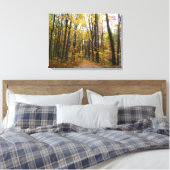 Herbstweg und Golden Blätter im Laurel Hill Park Leinwanddruck (Insitu (Schlafzimmer))