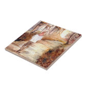 Herbstweg Wasserfarbenmalerei Fliese (Seite)