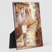 Herbstweg Wasserfarbenmalerei Fotoplatte (Seite)