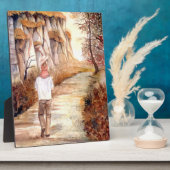 Herbstweg Wasserfarbenmalerei Fotoplatte (Seite)