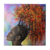 Herbstweibchen Gefühl Keramik Tile - Malerei Art Fliese (Vorderseite)