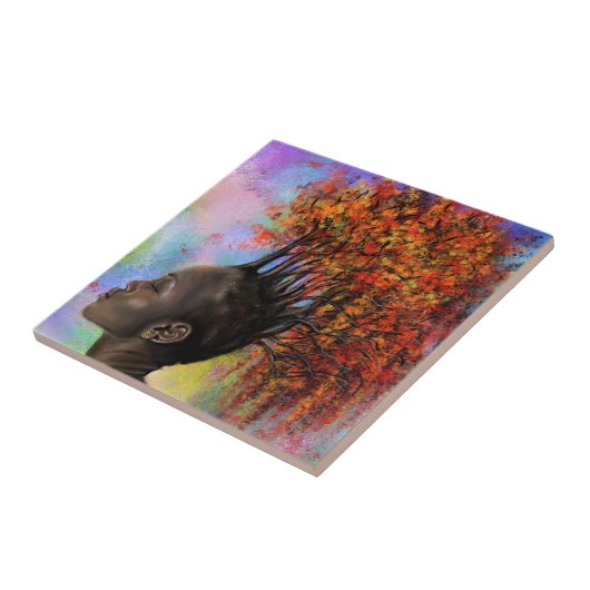 Herbstweibchen Gefühl Keramik Tile - Malerei Art Fliese (Seite)