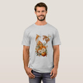 Herbstweide: Fox, Pumpkins und Fallfolien T-Shirt (Vorne ganz)