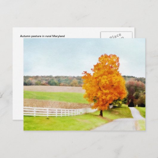 Herbstweide Postkarte (Vorne/Hinten)