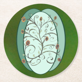 Herbstwein Runder Pappuntersetzer