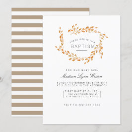 Herbstweine | Floral Watercolor Taufe Einladung