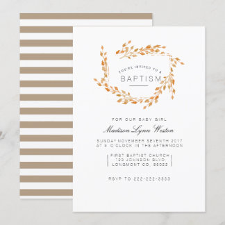 Herbstweine | Floral Watercolor Taufe Einladung