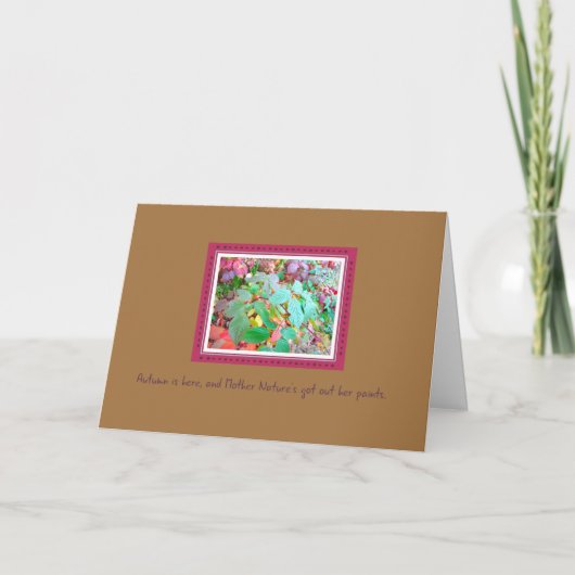 Herbstweingewebe & Berries "Galerie Walk" Karte (Vorderseite)