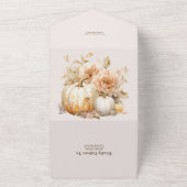 Herbstweiße Glitzer Pumpkin Hochzeit All In One Einladung (Außenbereich)