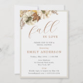 Herbstweiße Pumpkins fallen ins Brautparty der Lie Einladung (Vorderseite)